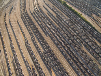 High angle view of railroad tracks