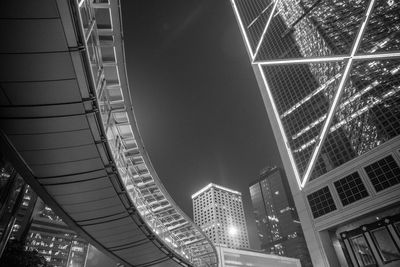 Low angle view of illuminated building at night