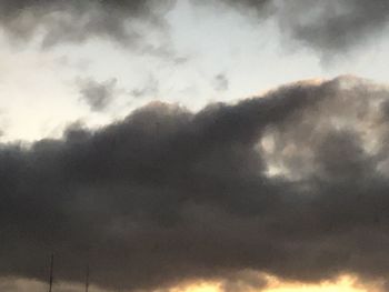 Low angle view of storm clouds in sky