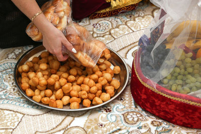 Baking dough in the form of balls, a national treat of the peoples of kazakhstan, uzbekistan