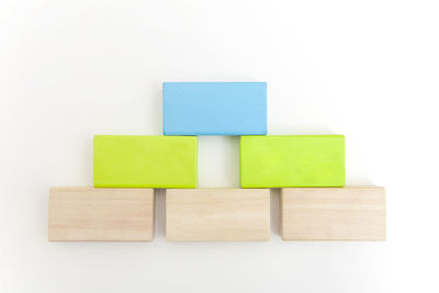 Close-up of toys against white background
