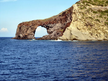 Rock formation in sea