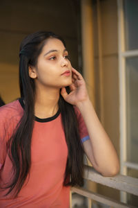 Young woman looking away
