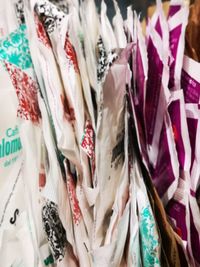 Full frame shot of clothes hanging on display at store