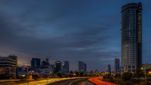 Road along buildings