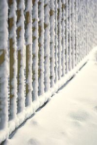 Close-up of snow on sand