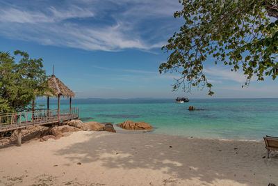 Scenic view of beach against sky