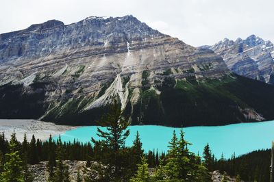 Scenic view of lake and mountains