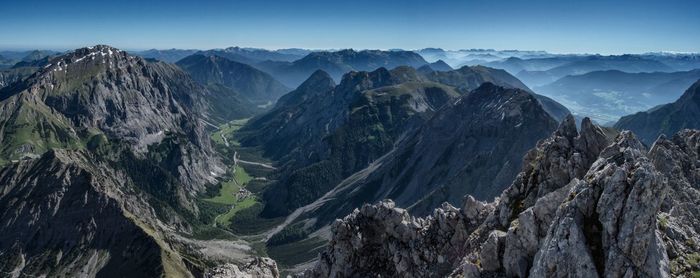 Panoramic view of mountains against sky