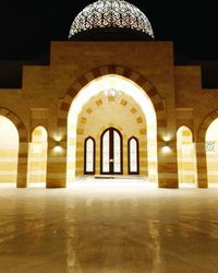 View of historical building at night