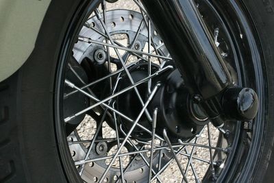 Close-up of bicycle wheel