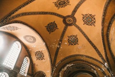 Close-up of ornate ceiling in building