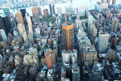 Aerial view of modern buildings in city