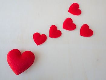 Close-up of heart shape on table