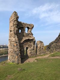 Old ruin building against cloudy sky