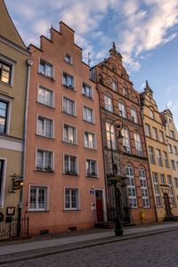 Low angle view of buildings against sky