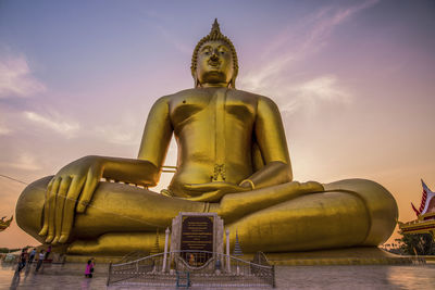 Low angle view of statue against the sky