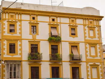 Low angle view of yellow building