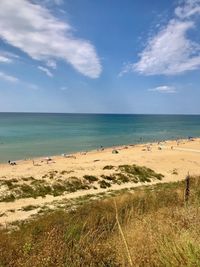 Scenic view of beach against sky