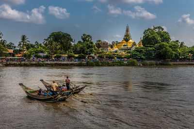 Boats in river