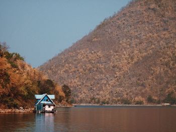 Scenic view of boathouse