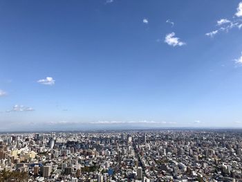 High angle view of city against sky