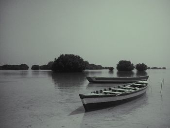 View of boats in water