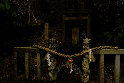 Japanese shrine in woods