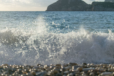 Close-up of sea against sky