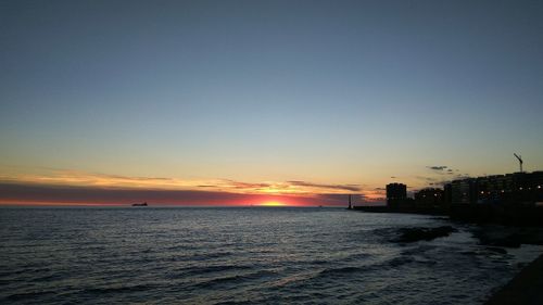 View of sea at sunset