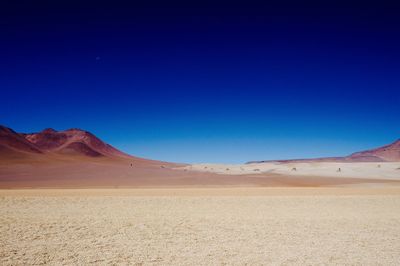 Scenic view of desert against clear sky