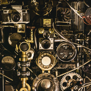 Full frame shot of clock machinery