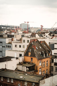 High angle view of residential district