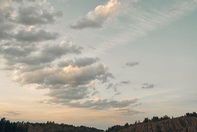 Low angle view of dramatic sky during sunset