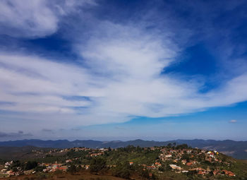 High angle view of townscape against sky