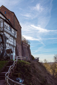 Low angle view of old building against sky