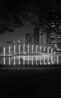 Illuminated city at night