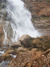 Scenic view of waterfall
