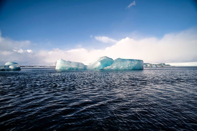 Iceberg melting in jokulsarlon lagoon iceland