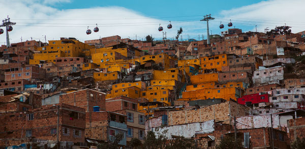 Low angle view of buildings in city