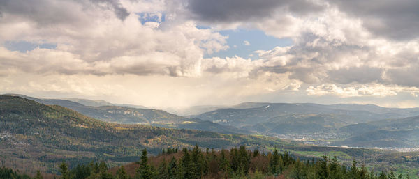 View into the murgtal in the northern black forest on a beautiful spring day