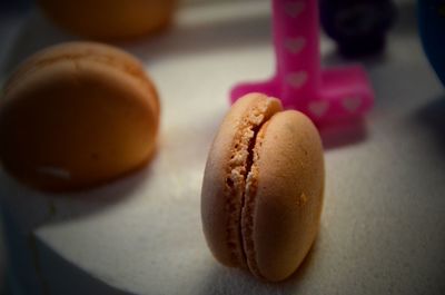 Close-up of macaroons on table