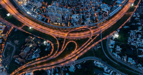 High angle view of traffic on road