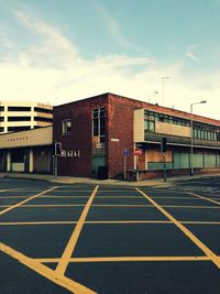 Road with buildings in background