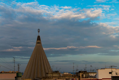 Low angle view of building against sky during sunset