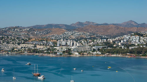 Aerial view of city at waterfront