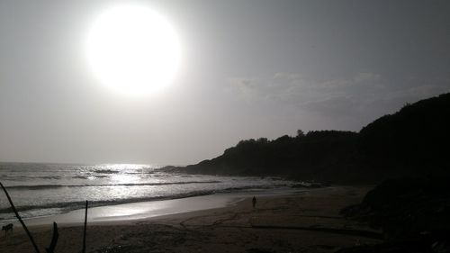 Scenic view of sea against sky at sunset