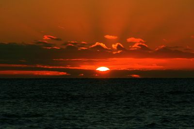 Scenic view of sea at sunset