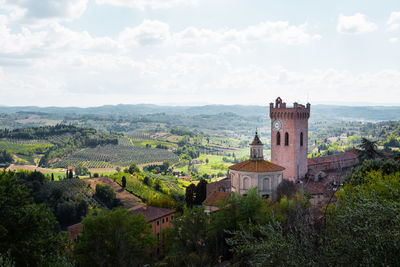 Panoramic view of historic building against sky