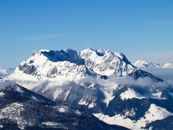 Wonderful winter panorama of the wild emperor in austria tyrol